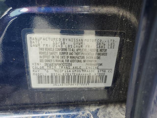 3N1AB7AP8KY272259 Nissan SENTRA S