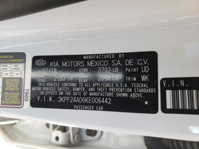 3KPF24AD6KE006442 KIA FORTE FE