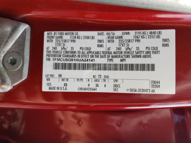 1FMCU9G91HUA24141 Ford ESCAPE SE