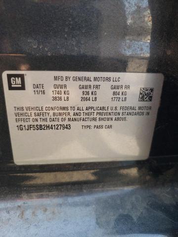 2017 CHEVROLET SONIC PREM - 1G1JF5SB2H4127943