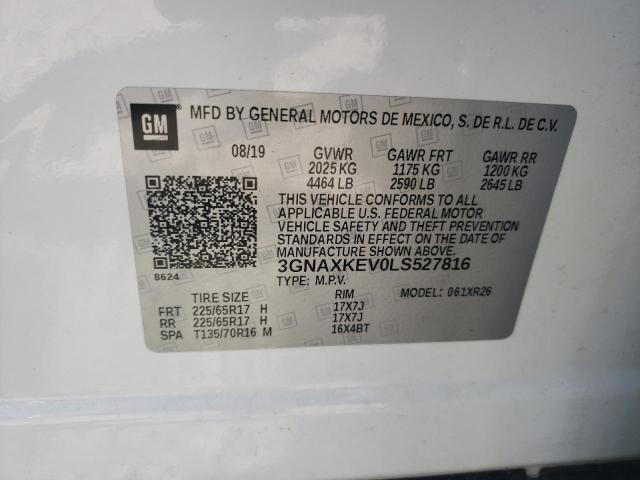 2020 CHEVROLET EQUINOX LT - 3GNAXKEV0LS527816