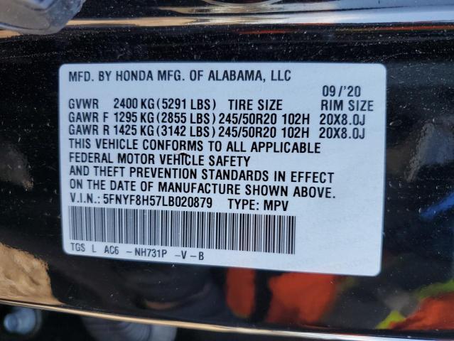 2020 Honda Passport Exl VIN: 5FNYF8H57LB020879 Lot: 66790403