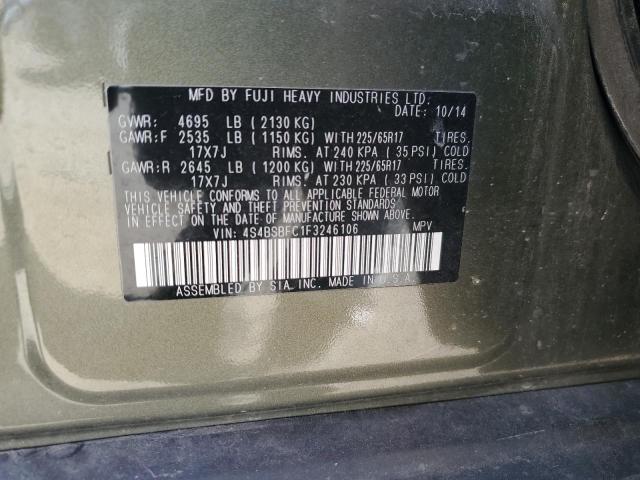 4S4BSBFC1F3246106 Subaru Outback 2.5i Premium