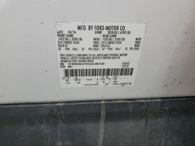 1FM5K8GT8GGC86725 Ford EXPLORER SPORT