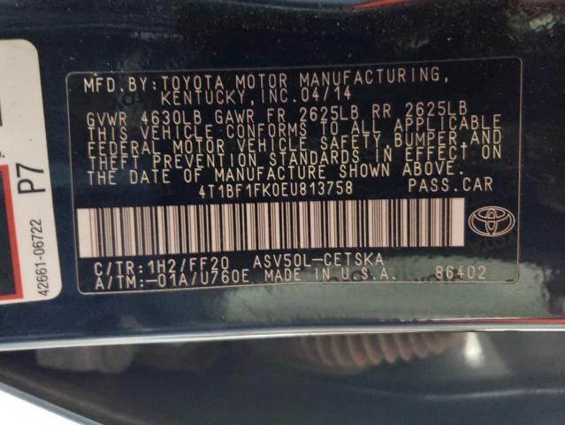 4T1BF1FK0EU813758 Toyota CAMRY L