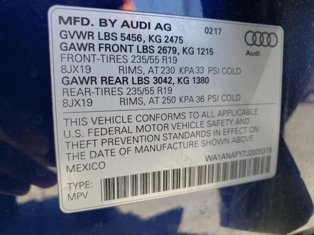 WA1ANAFY7J2005379 2018 AUDI Q5, photo no. 13