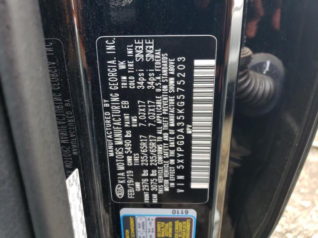 5XYPGDA35KG575203 KIA SORENTO L