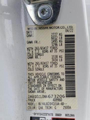 1N6ED1CL0NN673206 Nissan FRONTIER S