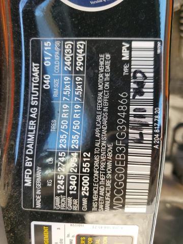 WDCGG0EB3FG394866 Mercedes-Benz Glk 250 Bluetec