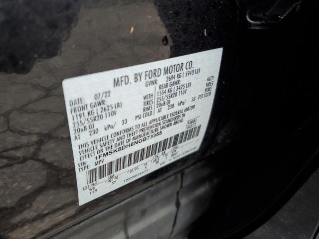 1FMSK8DH6NGB73355 Ford EXPLORER XLT