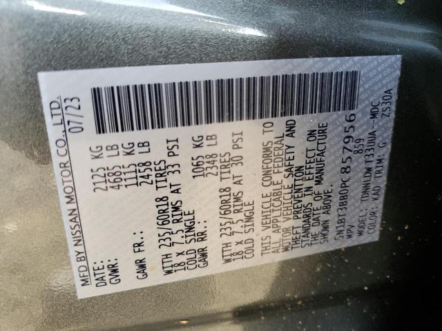 5N1BT3BB0PC857956 Nissan ROGUE SV