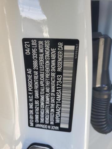 2021 PORSCHE TAYCAN WP0AA2Y14MSA17343
