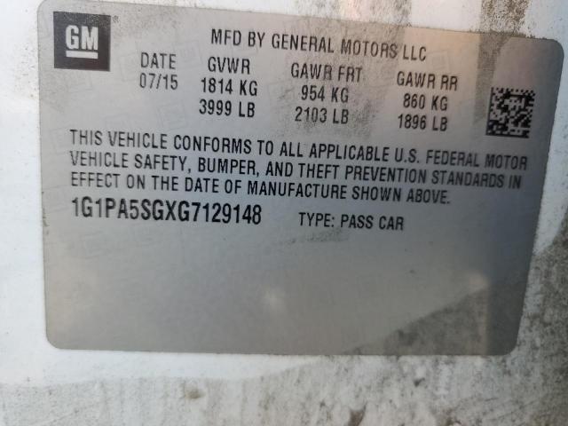 1G1PA5SGXG7129148 2016 Chevrolet Cruze Limited L
