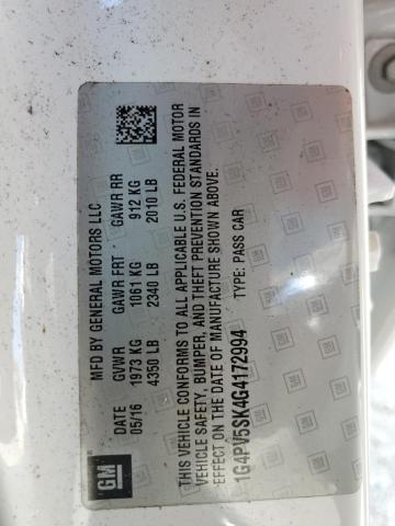 2016 BUICK VERANO 1SV 1G4PV5SK4G4172994