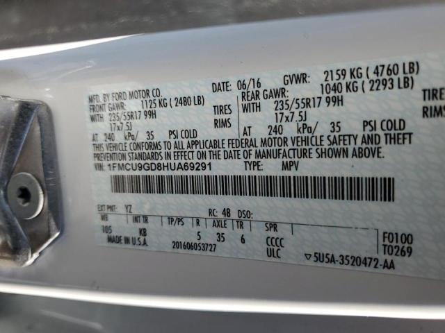 1FMCU9GD8HUA69291 Ford ESCAPE SE