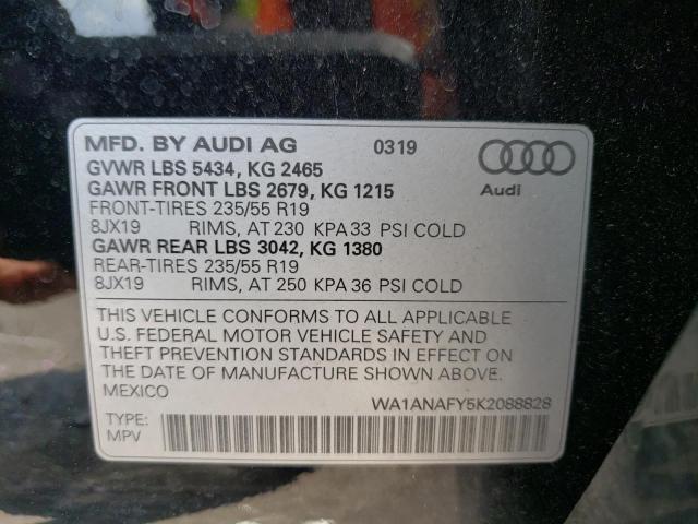 WA1ANAFY5K2088828 2019 AUDI Q5, photo no. 13