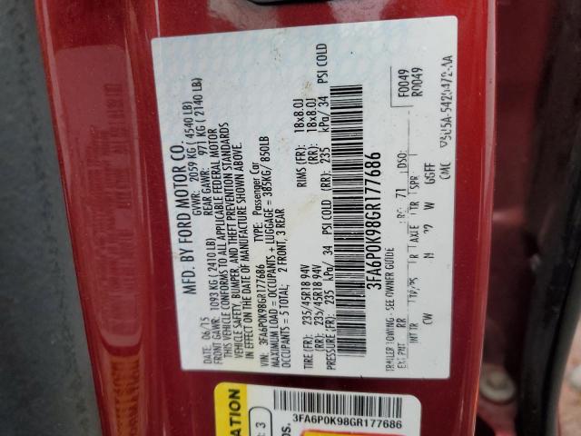 3FA6P0K98GR177686 Ford Fusion Titanium