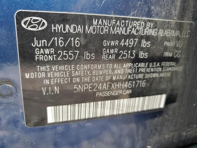 5NPE24AFXHH461716 | 2017 HYUNDAI SONATA SE