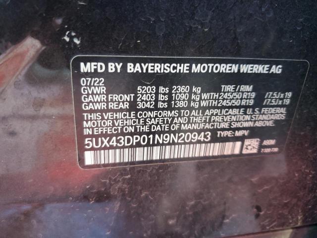 5UX43DP01N9N20943 2022 BMW X3, photo no. 14