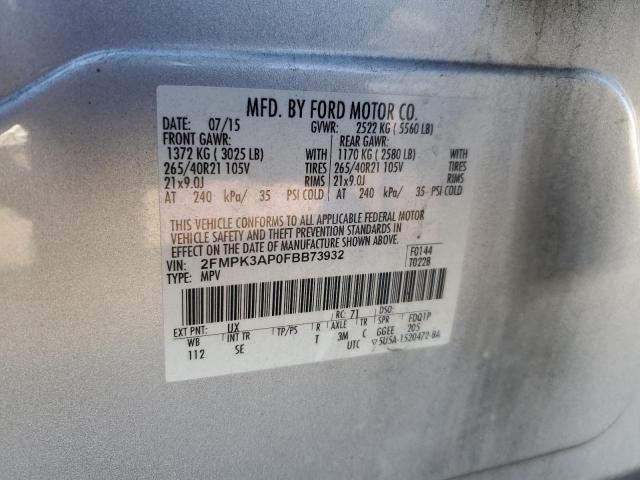 2FMPK3AP0FBB73932 Ford EDGE SPORT