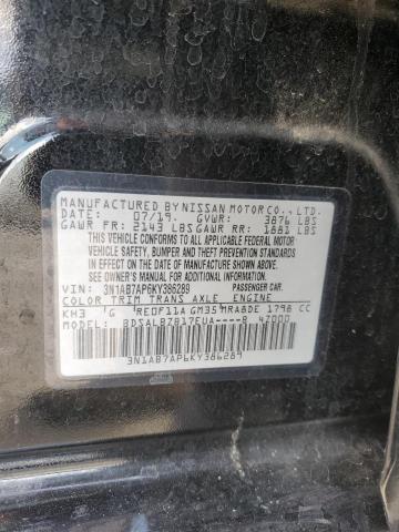 3N1AB7AP6KY386289 Nissan Sentra S 12