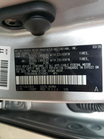 VIN 5TDHZRBH8LS510663 2020 Toyota Highlander, Xle no.13