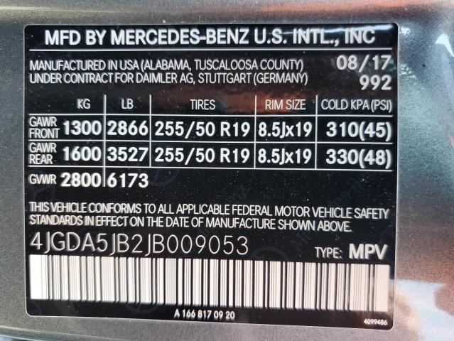 4JGDA5JB2JB009053 Mercedes-Benz GLE 350
