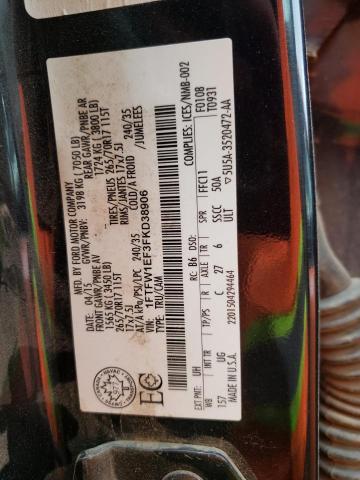 1FTFW1EF3FKD38906 Ford F150 Supercrew
