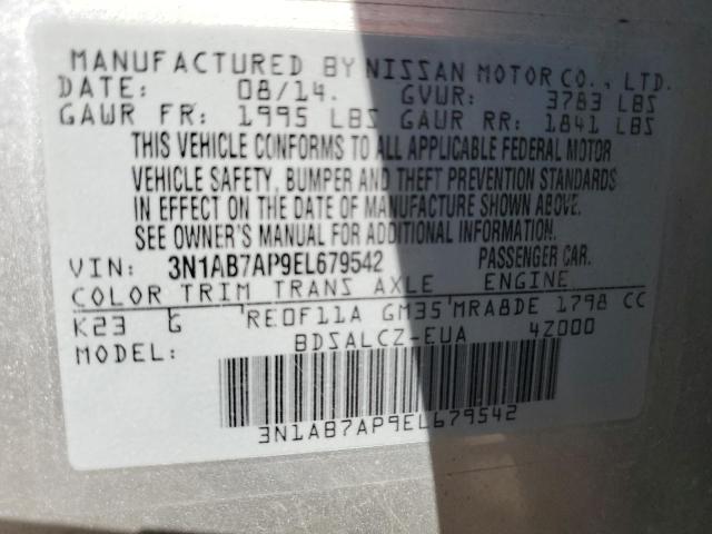 3N1AB7AP9EL679542 Nissan SENTRA S