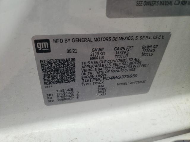 3GTP8CED4MG370650 GMC Sierra C1500 Elevation