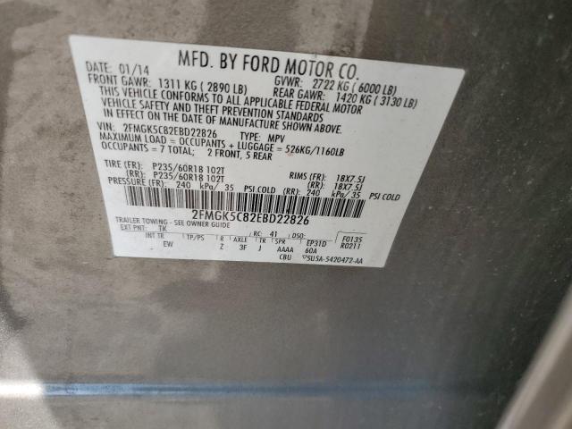2FMGK5C82EBD22826 Ford FLEX SEL
