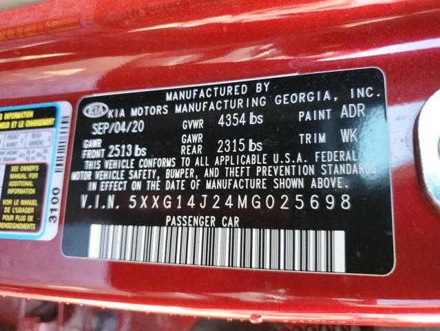 5XXG14J24MG025698 KIA K5 LXS