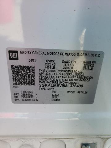 3GKALMEV9ML376409 GMC Terrain Sle