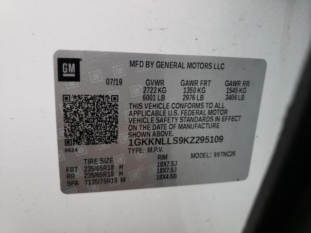 1GKKNLLS9KZ295109 GMC Acadia SLE 10