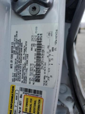 3FA6P0LU4HR288112 Ford Fusion Se Hybrid