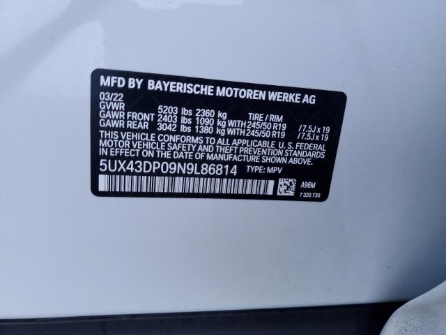 5UX43DP09N9L86814 2022 BMW X3, photo no. 12