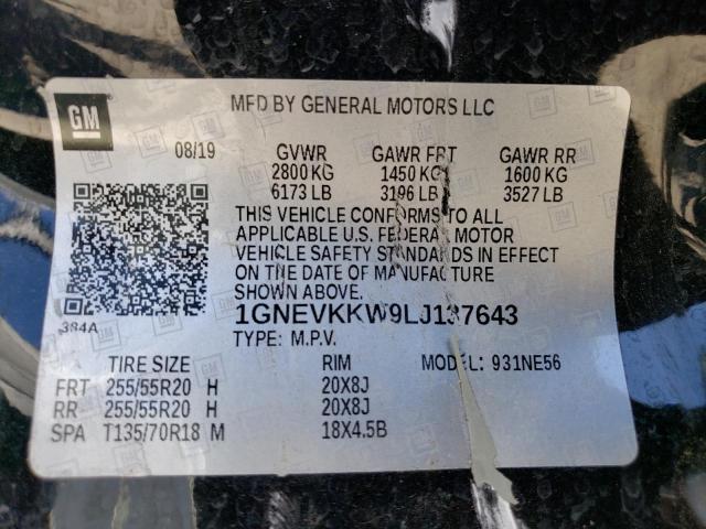 1GNEVKKW9LJ137643 Chevrolet Traverse P 10