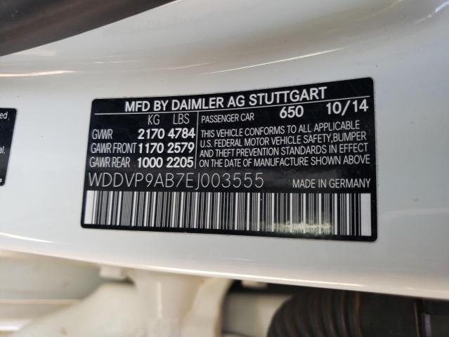 WDDVP9AB7EJ003555 | 2014 MERCEDES-BENZ B ELECTRIC