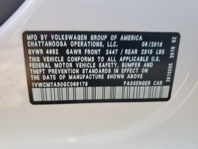 2016 VOLKSWAGEN PASSAT SEL - 1VWCM7A30GC069179