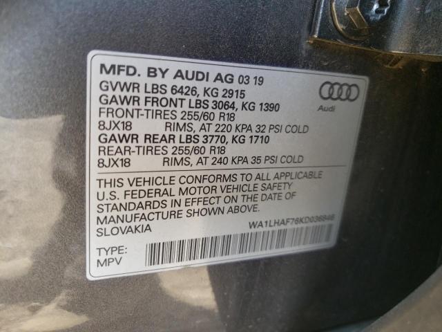 WA1LHAF76KD036846 Audi Q7 PREMIUM 12