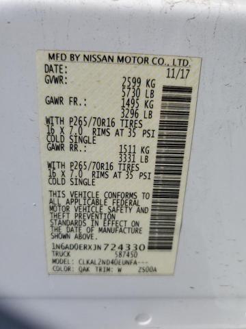 1N6AD0ERXJN724330 Nissan FRONTIER S