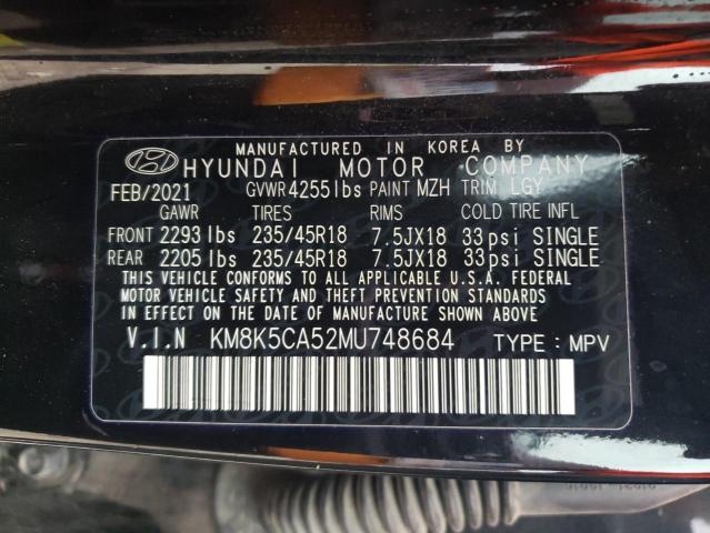 2021 HYUNDAI KONA ULTIM - KM8K5CA52MU748684