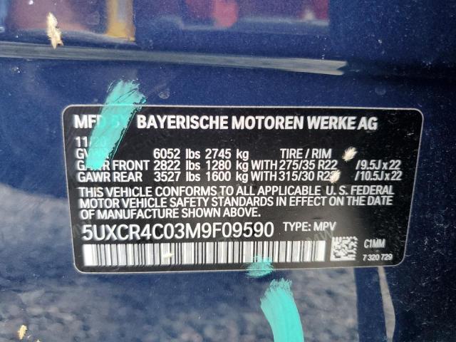 5UXCR4C03M9F09590 BMW X5 Sdrive 40i