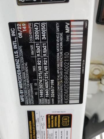 2023 MERCEDES-BENZ EQS SUV 45 4JGDM2DB8PA002110