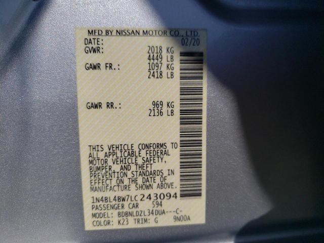 1N4BL4BW7LC243094 Nissan ALTIMA S