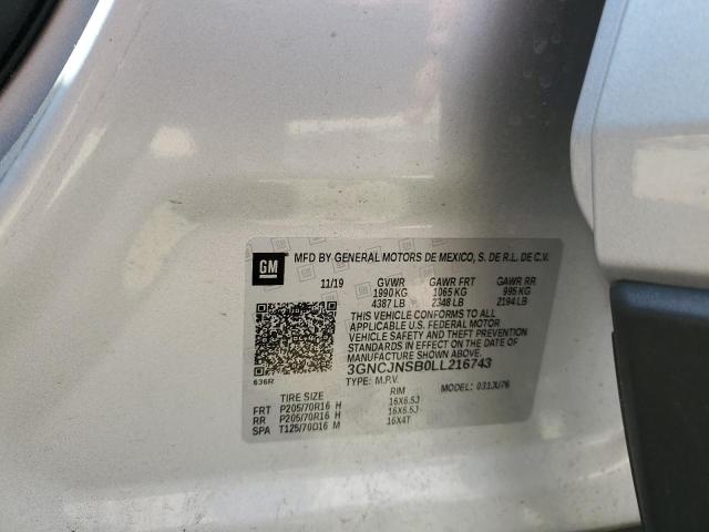 3GNCJNSB0LL216743 Chevrolet TRAX LS
