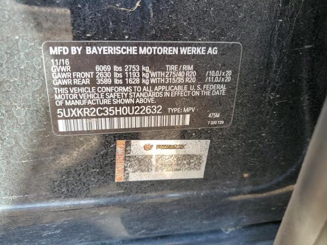 5UXKR2C35H0U22632 2017 BMW X5, photo no. 13