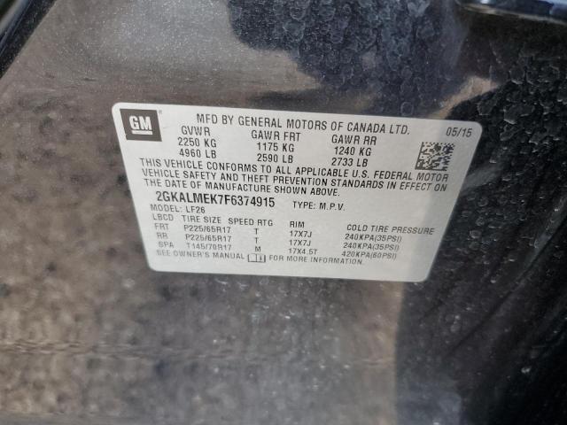 2015 GMC Terrain Sle VIN: 2GKALMEK7F6374915 Lot: 63121834