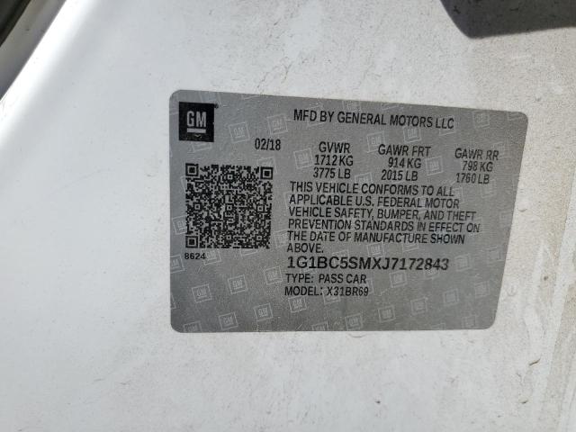 1G1BC5SMXJ7172843 Chevrolet CRUZE LS