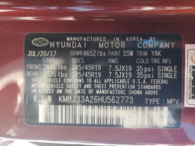 KM8J33A26HU562773 Hyundai Tucson Limited